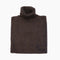 PULL COL ROULE CHINÉ -  MARRON/NOIR