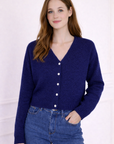 Cardigan Bleu Nuit en Mohair