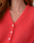 Cardigan Corail Fluo en Mohair