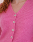 Cardigan Rose Bonbon en Mohair