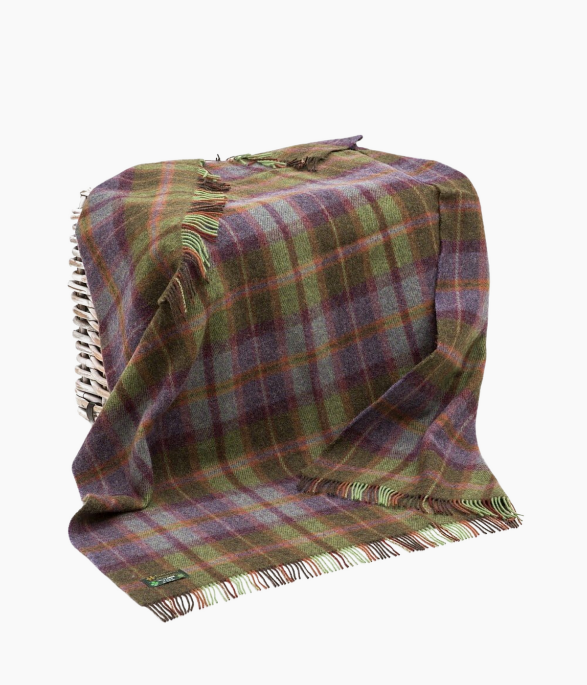 Plaid 136 X 180 CM en laine - vert et violet