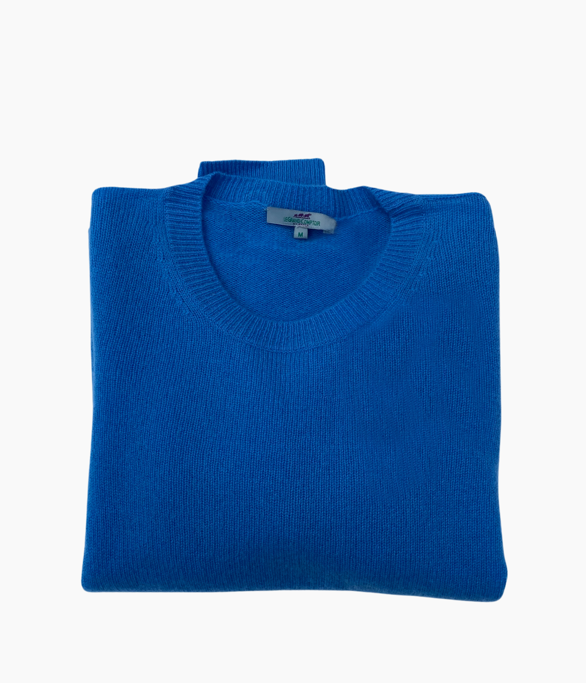 PULL COL ROND CACHEMIRE - BLEU OCEAN